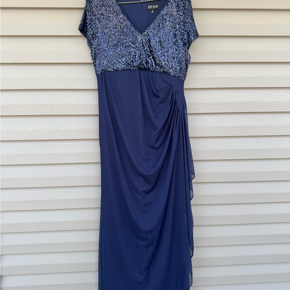 Dalia Navy Sequin Midi Dress